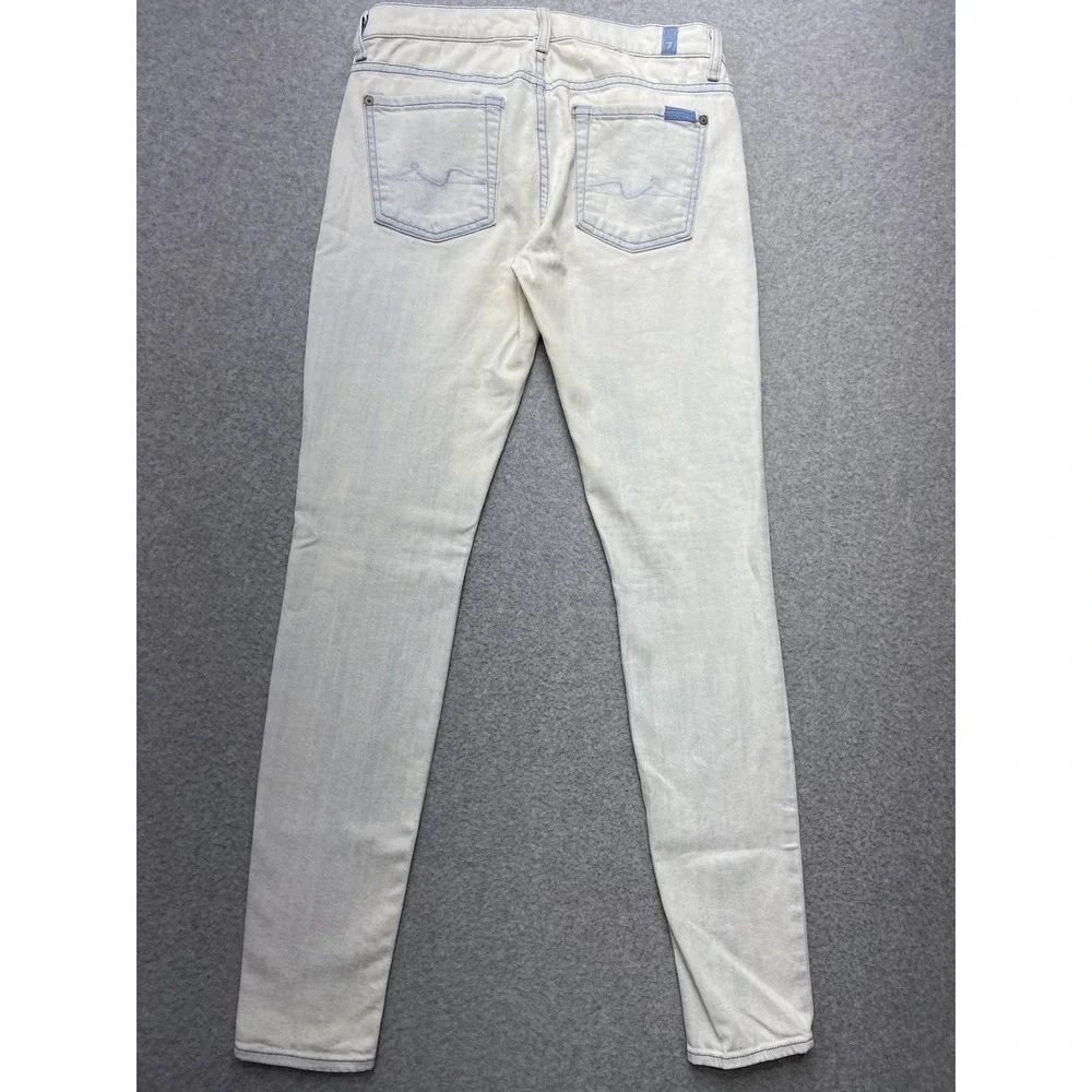7 For All Mankind Gwenevere Jeans Womens 28 Light Wash Skinny Stretch Denim USA